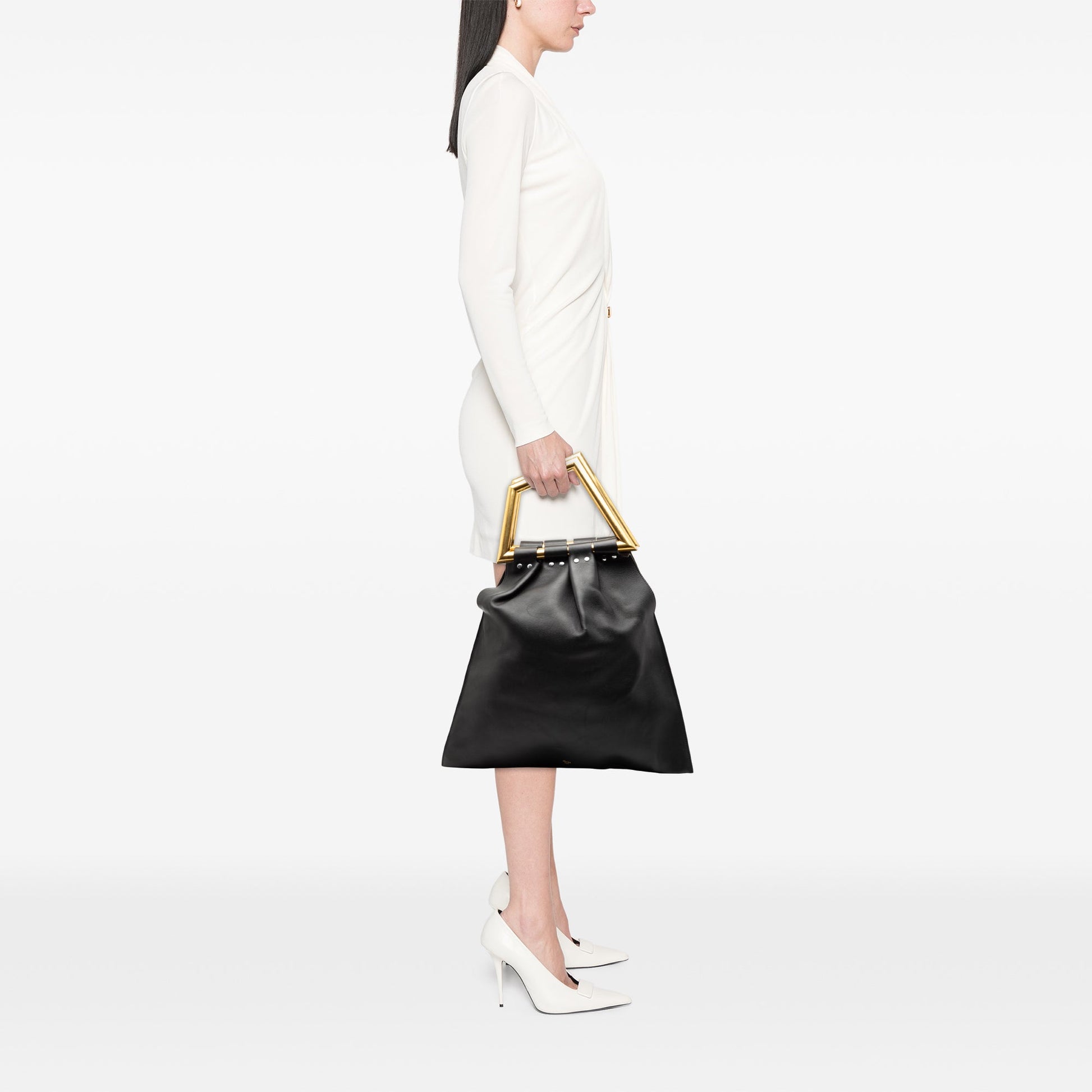 Celine Leather Open Triangle Sac Handbag