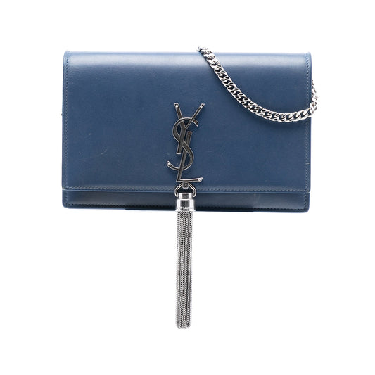 Saint Laurent Smooth Calfskin Monogram Kate Tassel Wallet on Chain