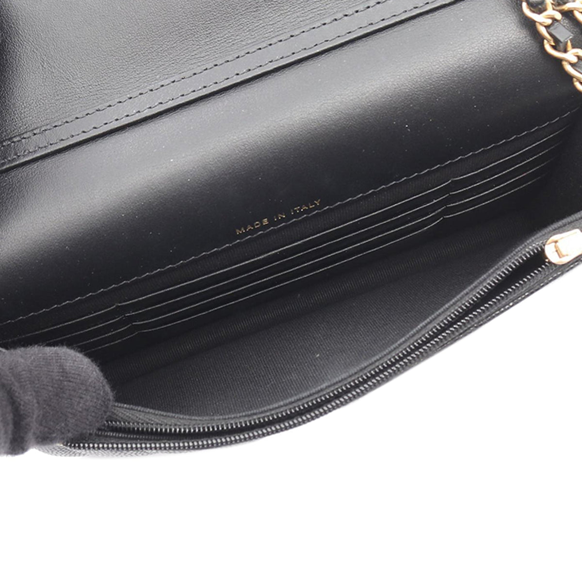 Chanel CC Square Quilted Caviar Wallet on Chain