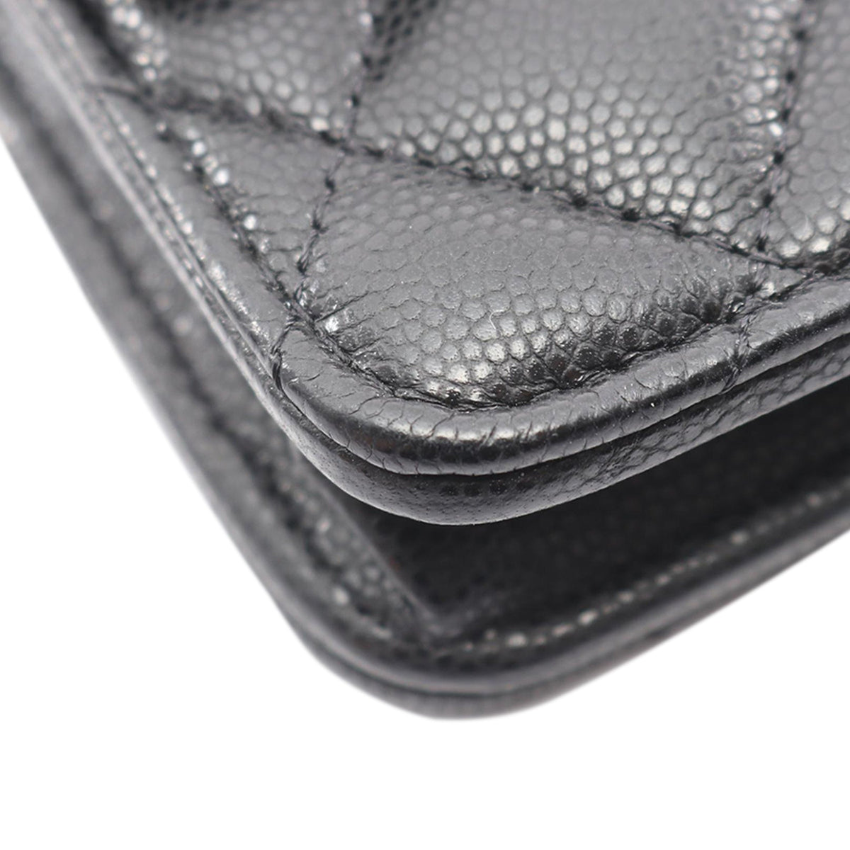 Chanel CC Square Quilted Caviar Wallet on Chain