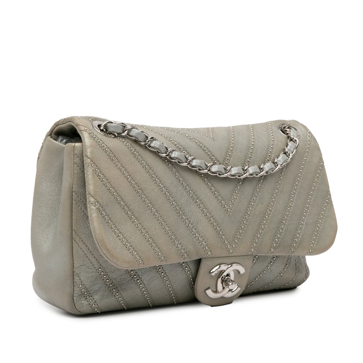 Chanel Medium Chevron Calfskin Stud Wars Flap