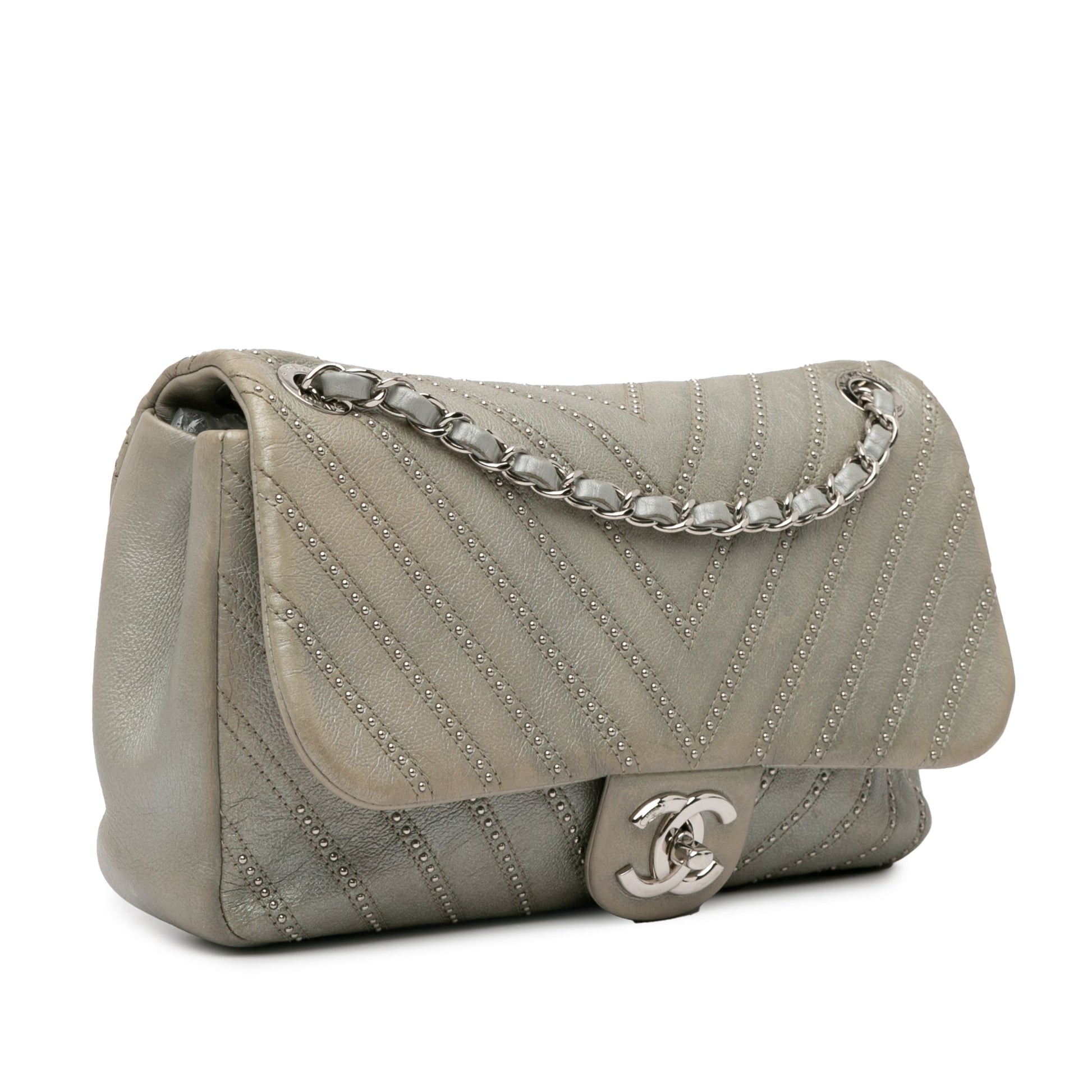 Chanel Medium Chevron Calfskin Stud Wars Flap