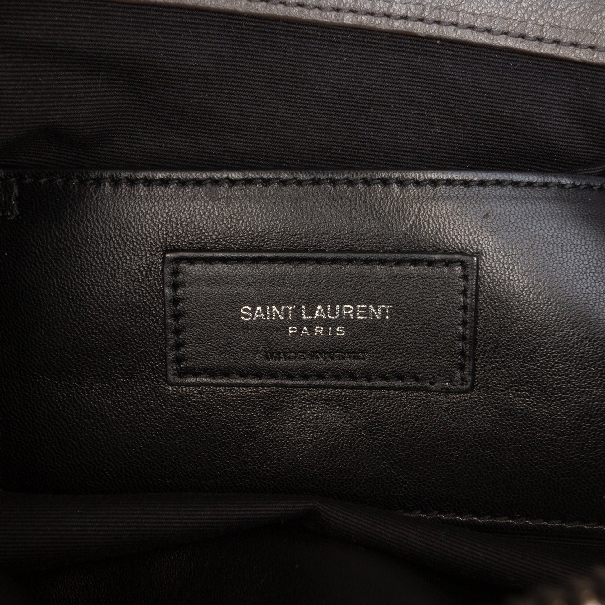 Saint Laurent Large Chevron Sheepskin Monogram College Bag