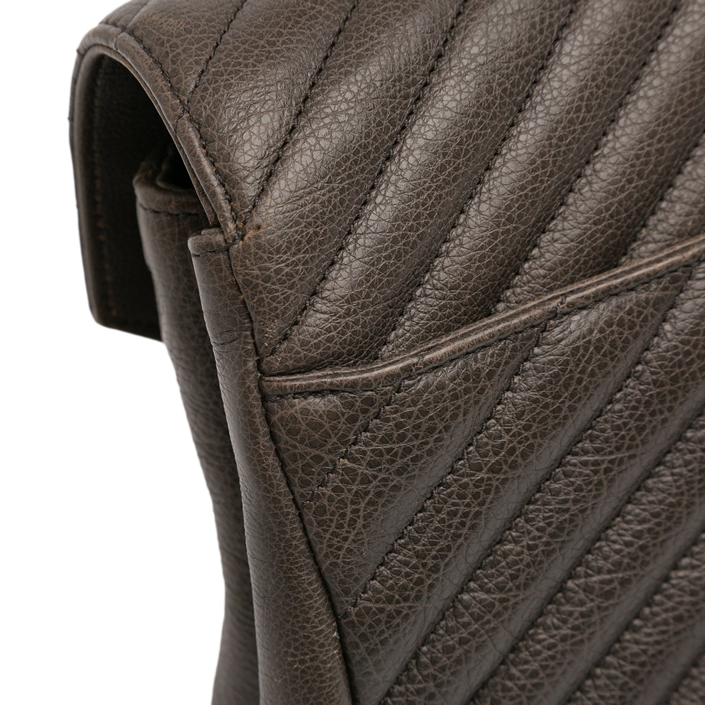Saint Laurent Large Chevron Sheepskin Monogram College Bag