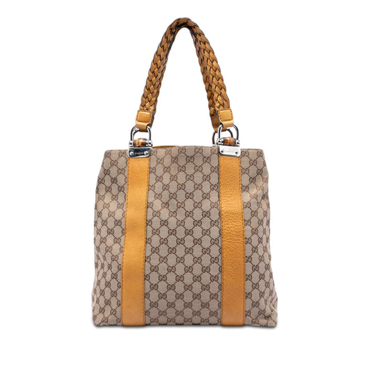 Large GG Canvas Bamboo Libeccio Tote