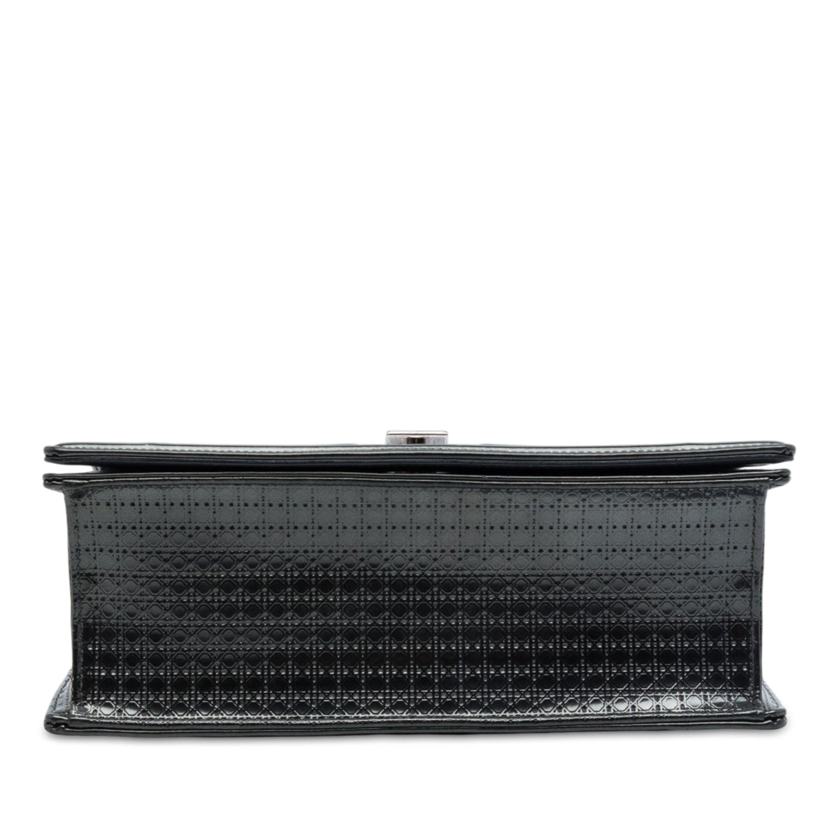 Dior Medium Patent Microcannage Diorama Flap — Black