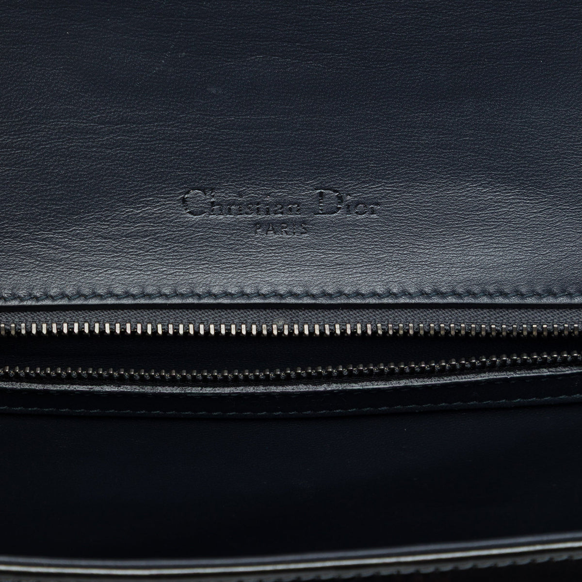Dior Medium Patent Microcannage Diorama Flap — Black