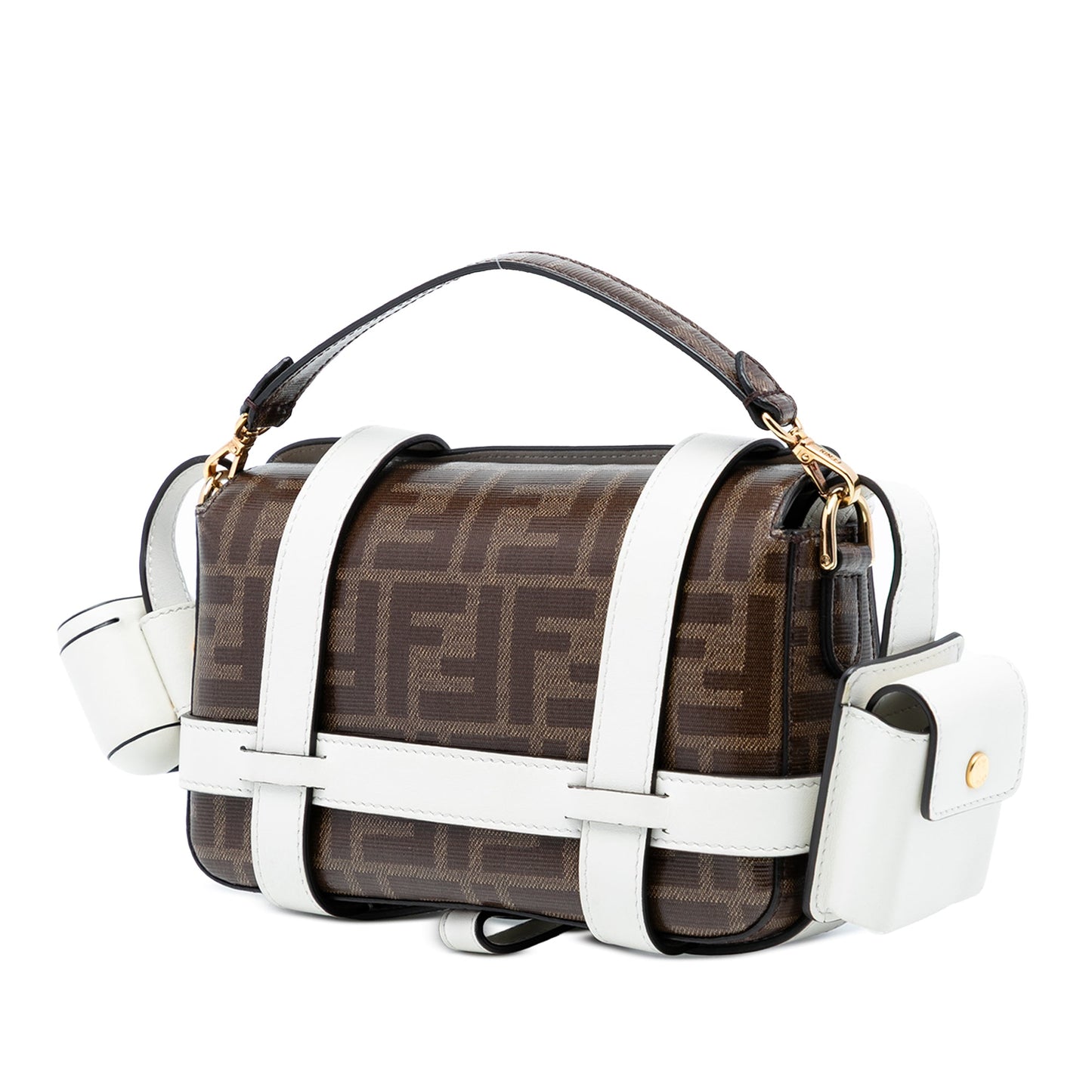 Fendi Mini Zucca Glazed Fabric Cage Baguette Satchel