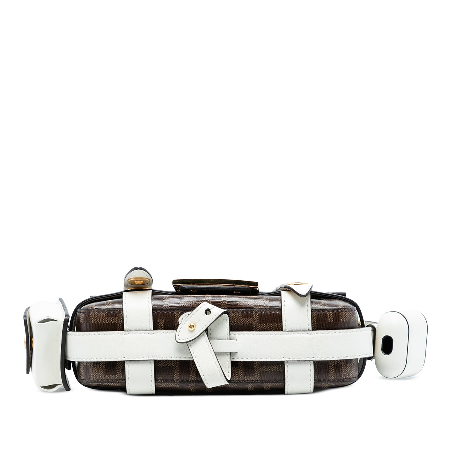 Fendi Mini Zucca Glazed Fabric Cage Baguette Satchel