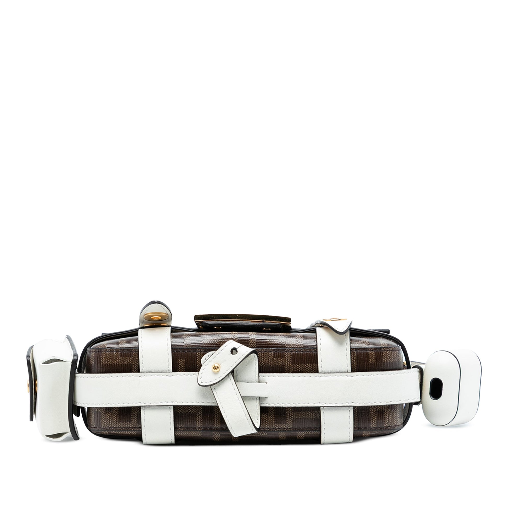 Fendi Mini Zucca Glazed Fabric Cage Baguette Satchel