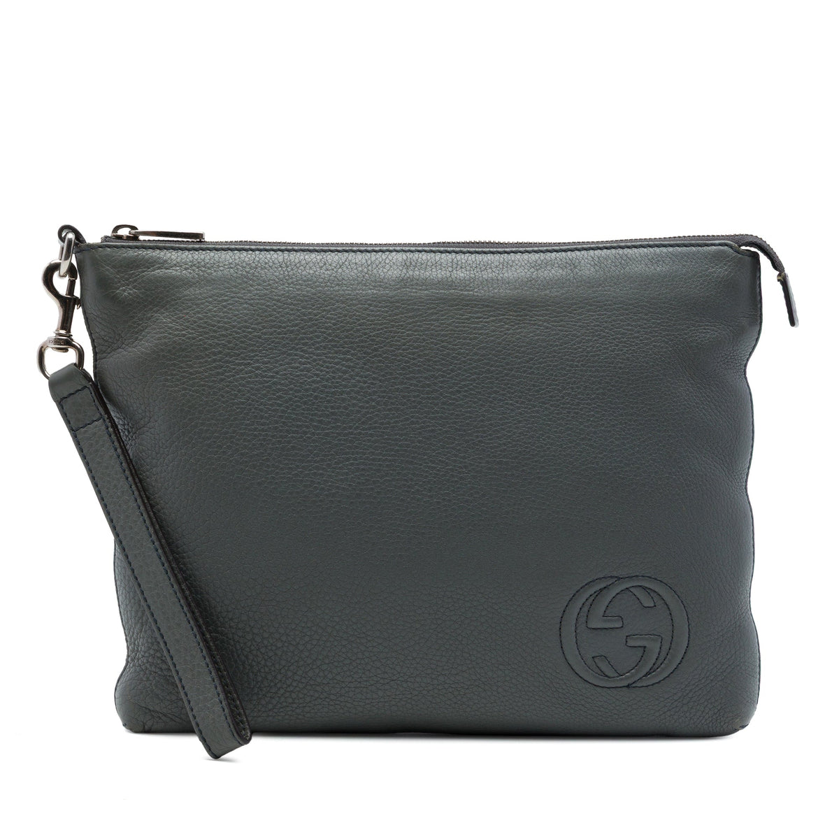 Gucci Calfskin Soho Clutch — Gray