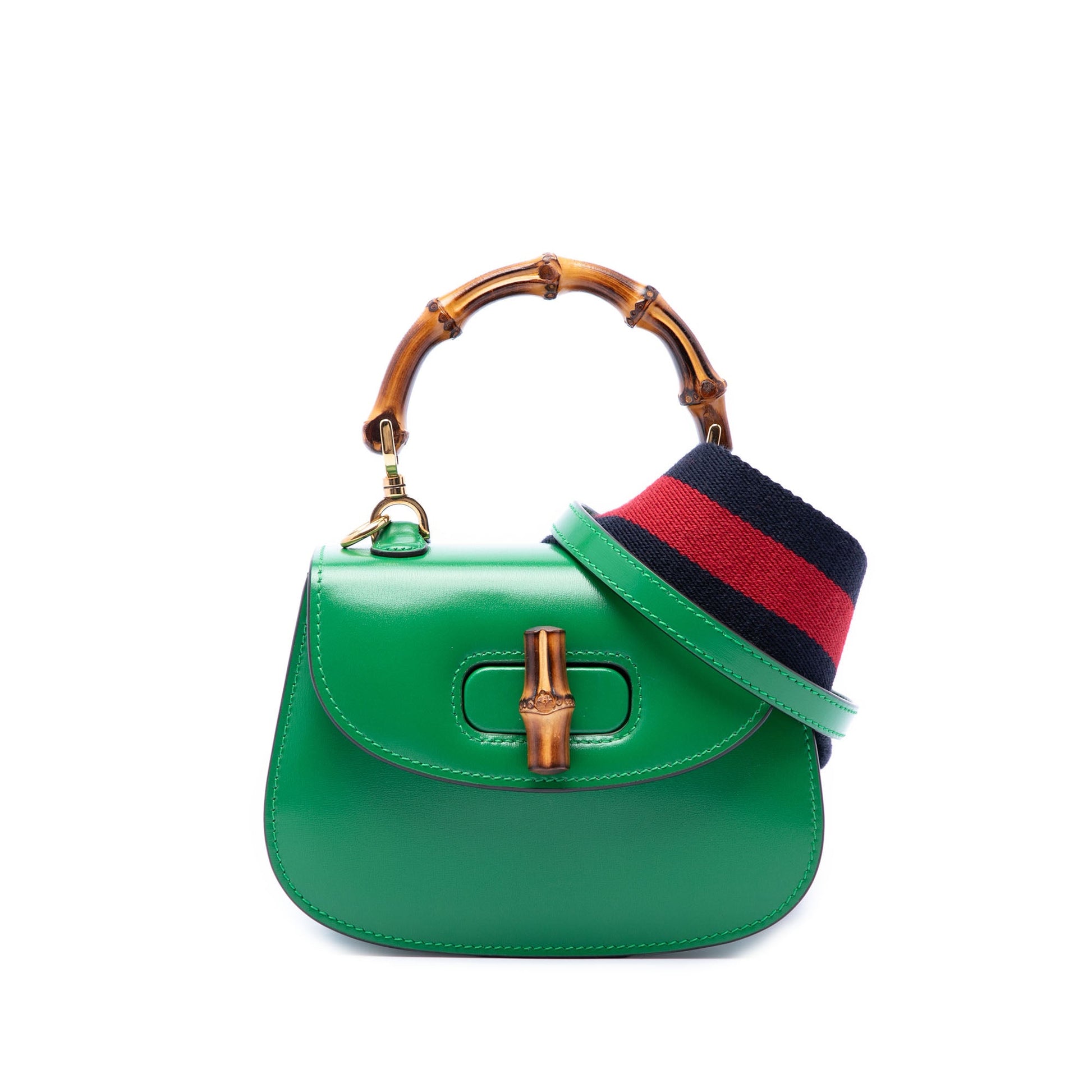 Gucci Mini Calfskin 1947 Bamboo Top Handle Bag