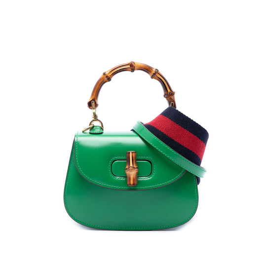 Gucci Mini Calfskin 1947 Bamboo Top Handle Bag