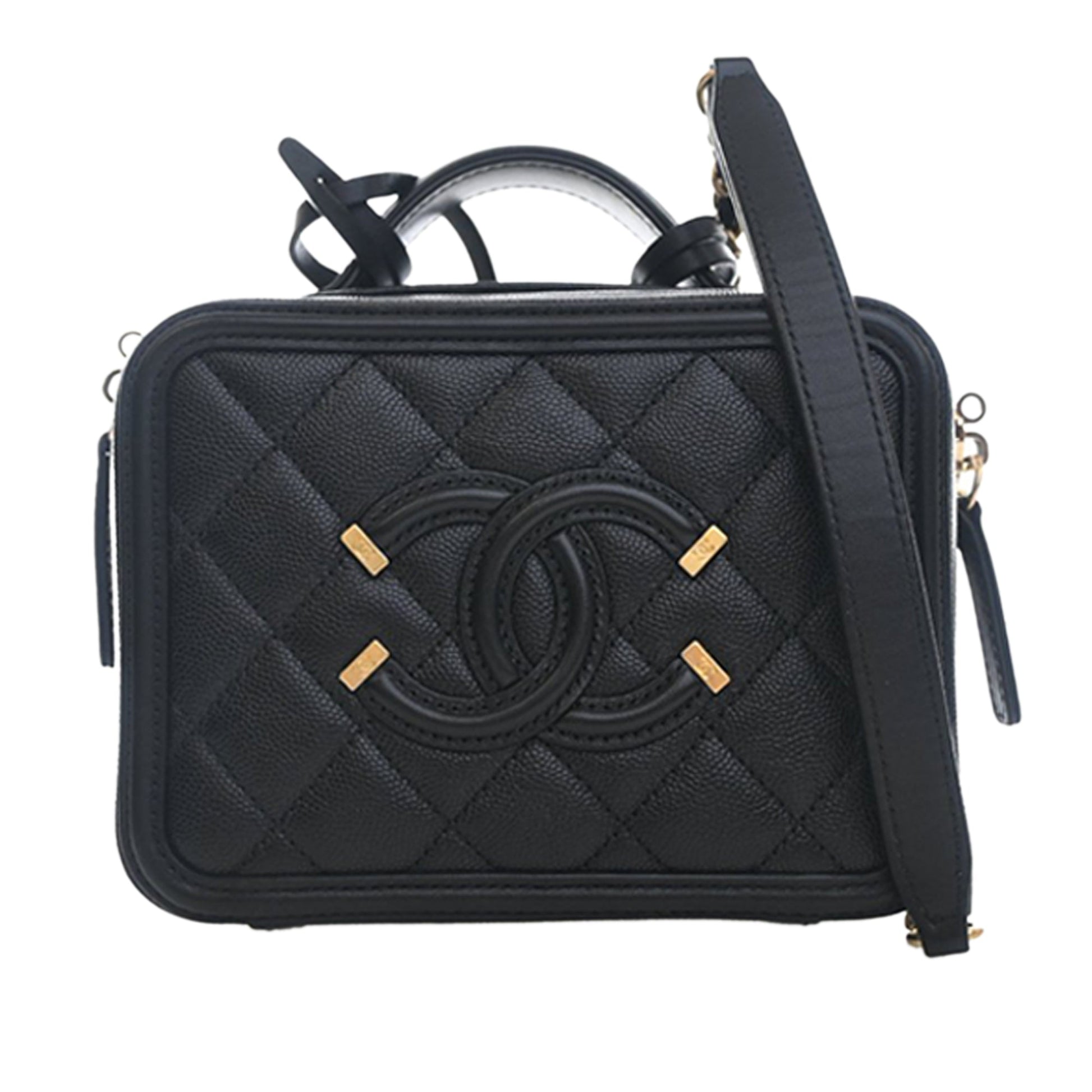Chanel Small Caviar CC Filigree Vanity Case
