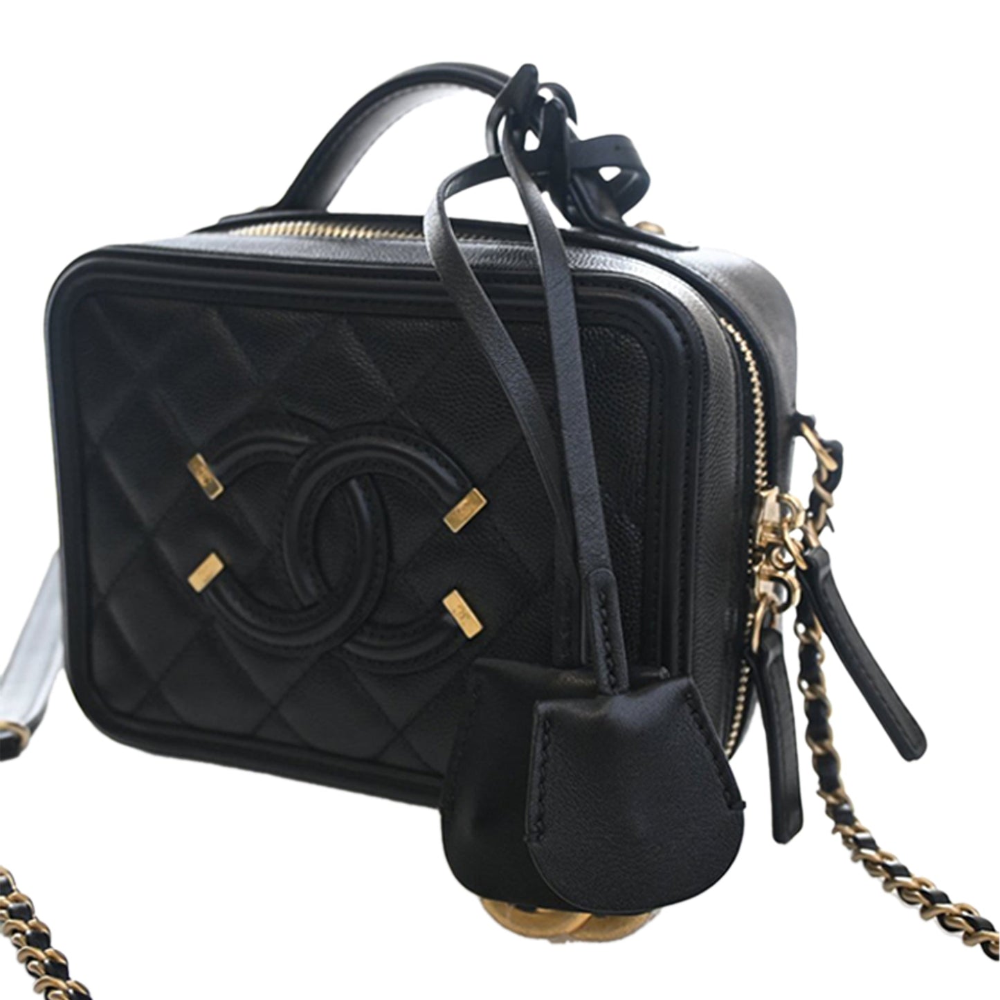 Chanel Small Caviar CC Filigree Vanity Case