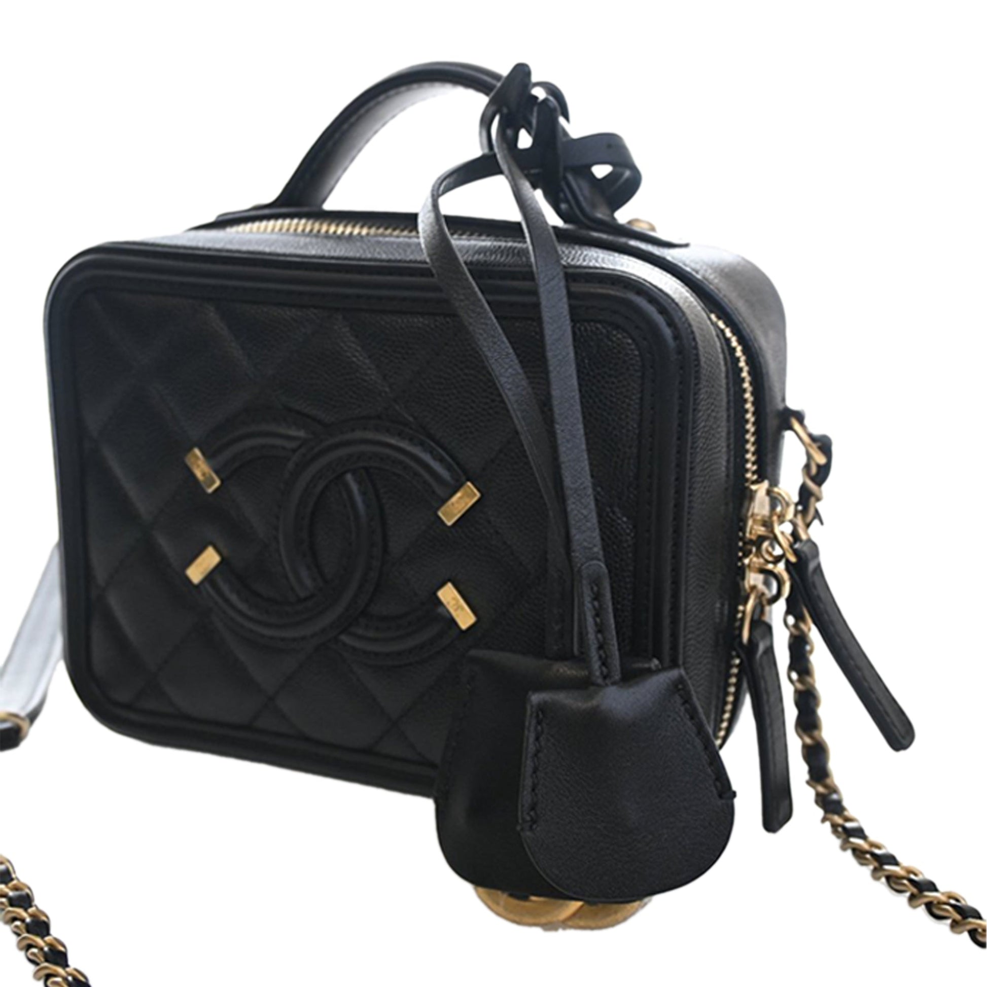 Chanel Small Caviar CC Filigree Vanity Case