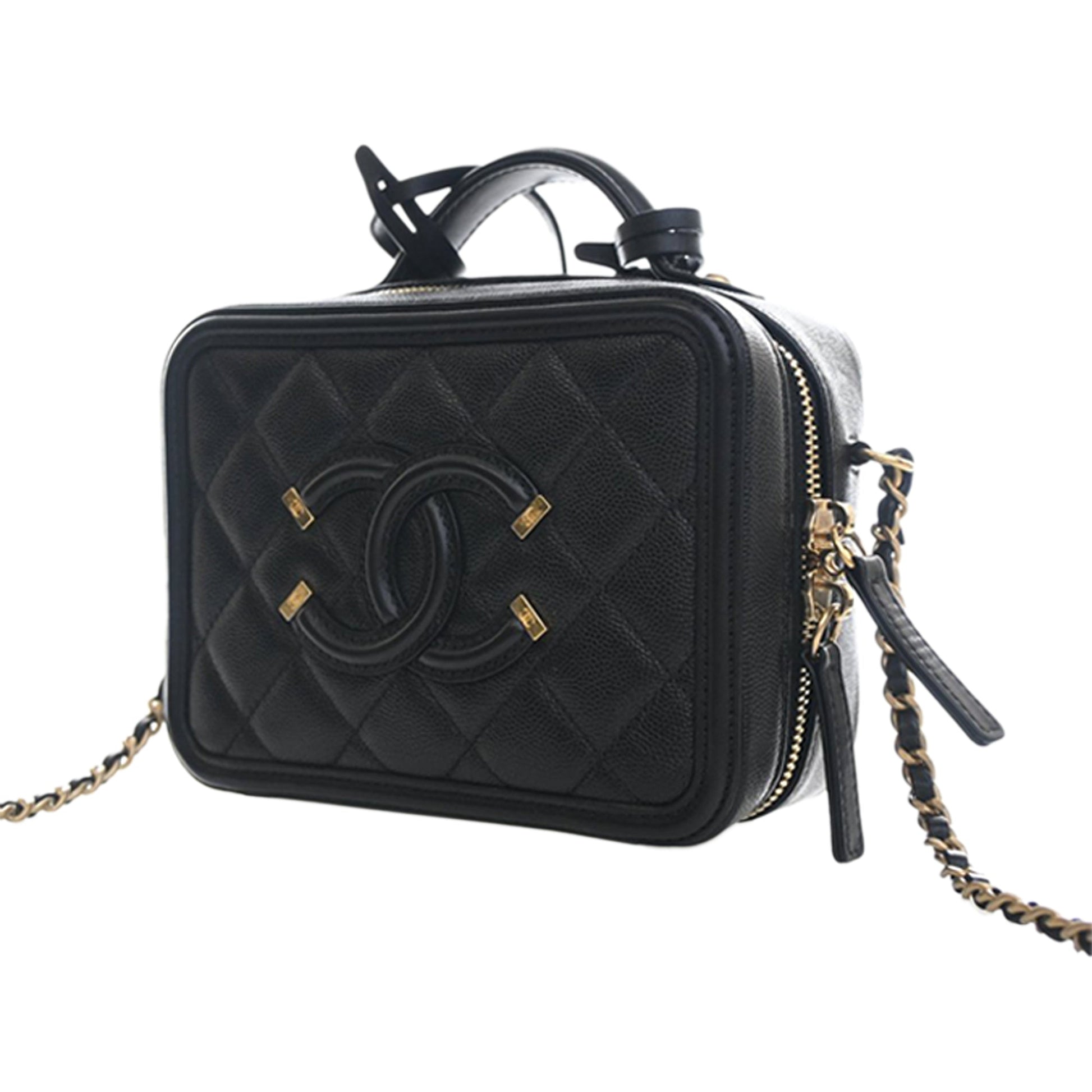 Chanel Small Caviar CC Filigree Vanity Case