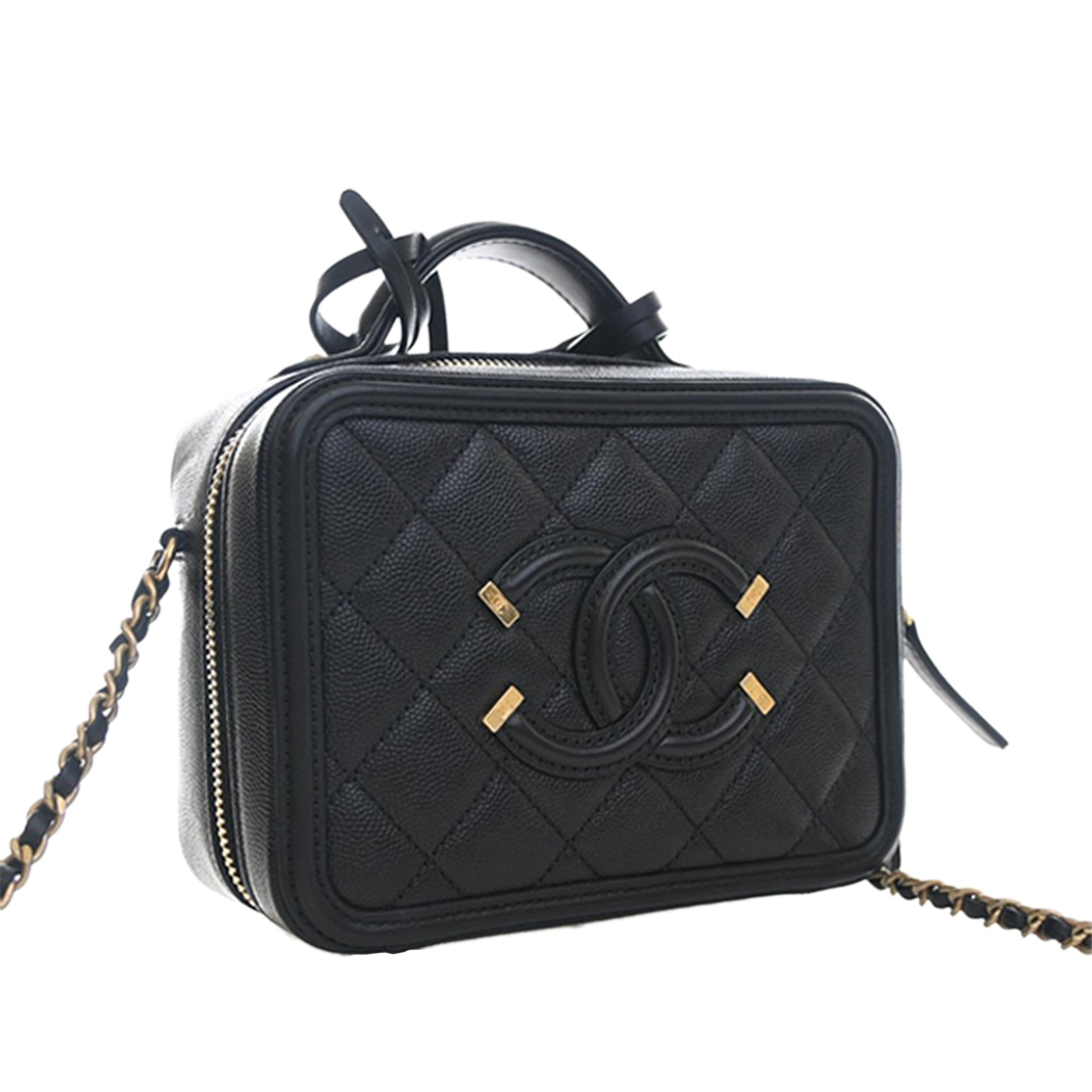 Chanel Small Caviar CC Filigree Vanity Case