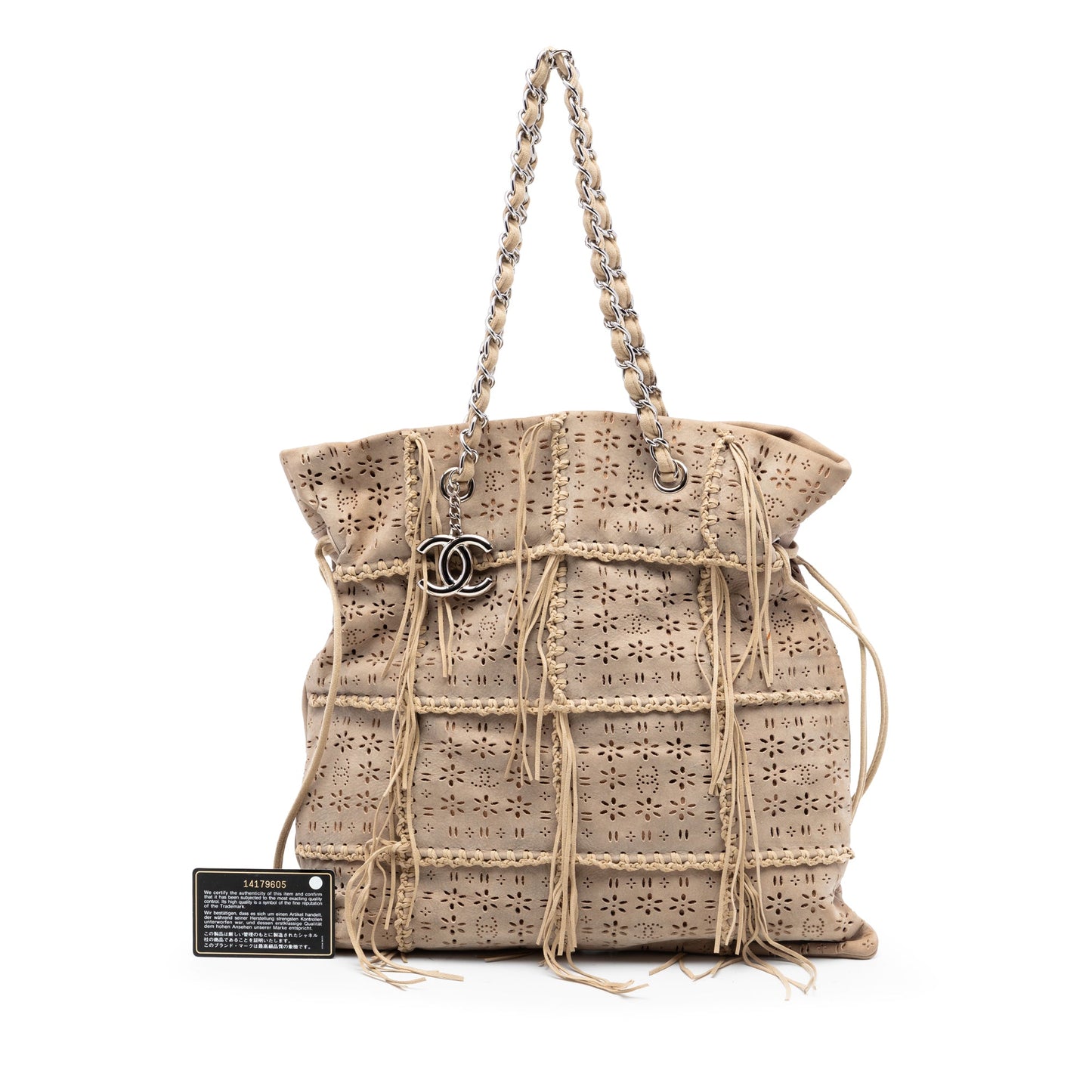 Chanel Perforated Suede Fringe Tote