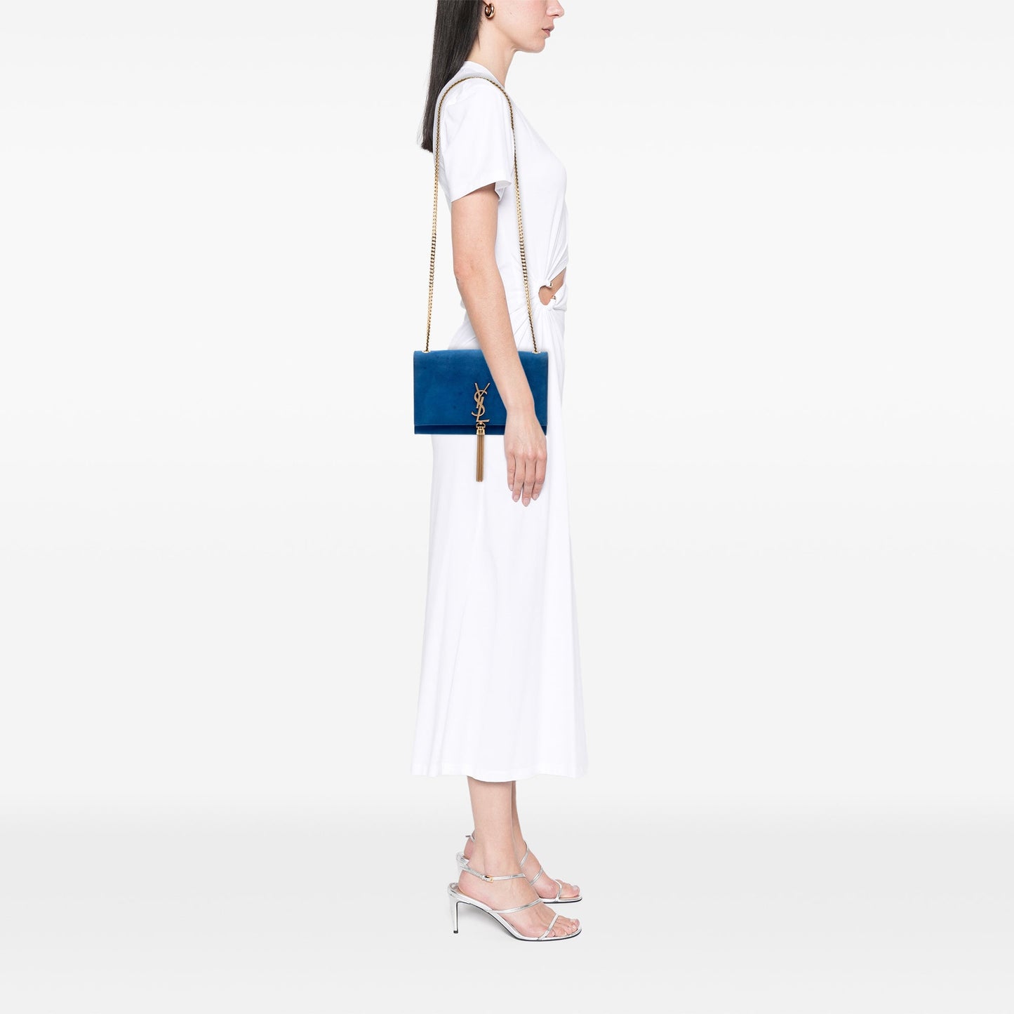 Saint Laurent Medium Suede Monogram Kate Tassel Crossbody