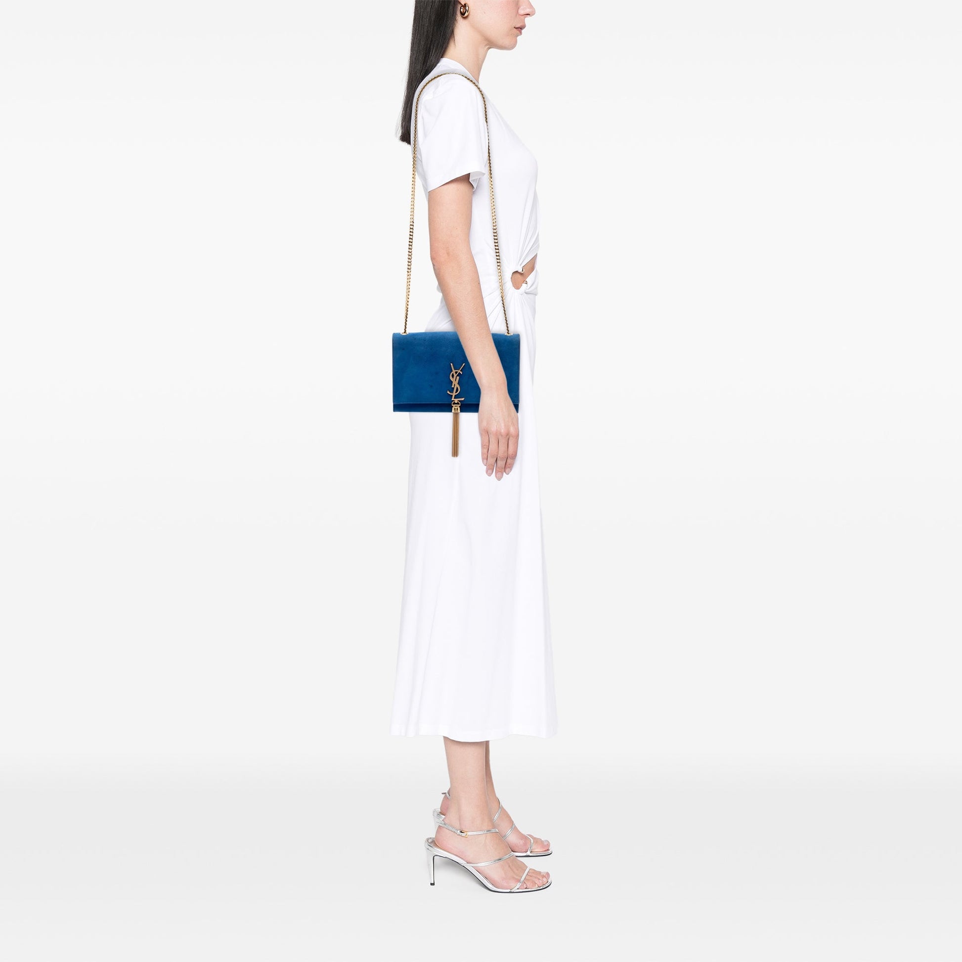Saint Laurent Medium Suede Monogram Kate Tassel Crossbody