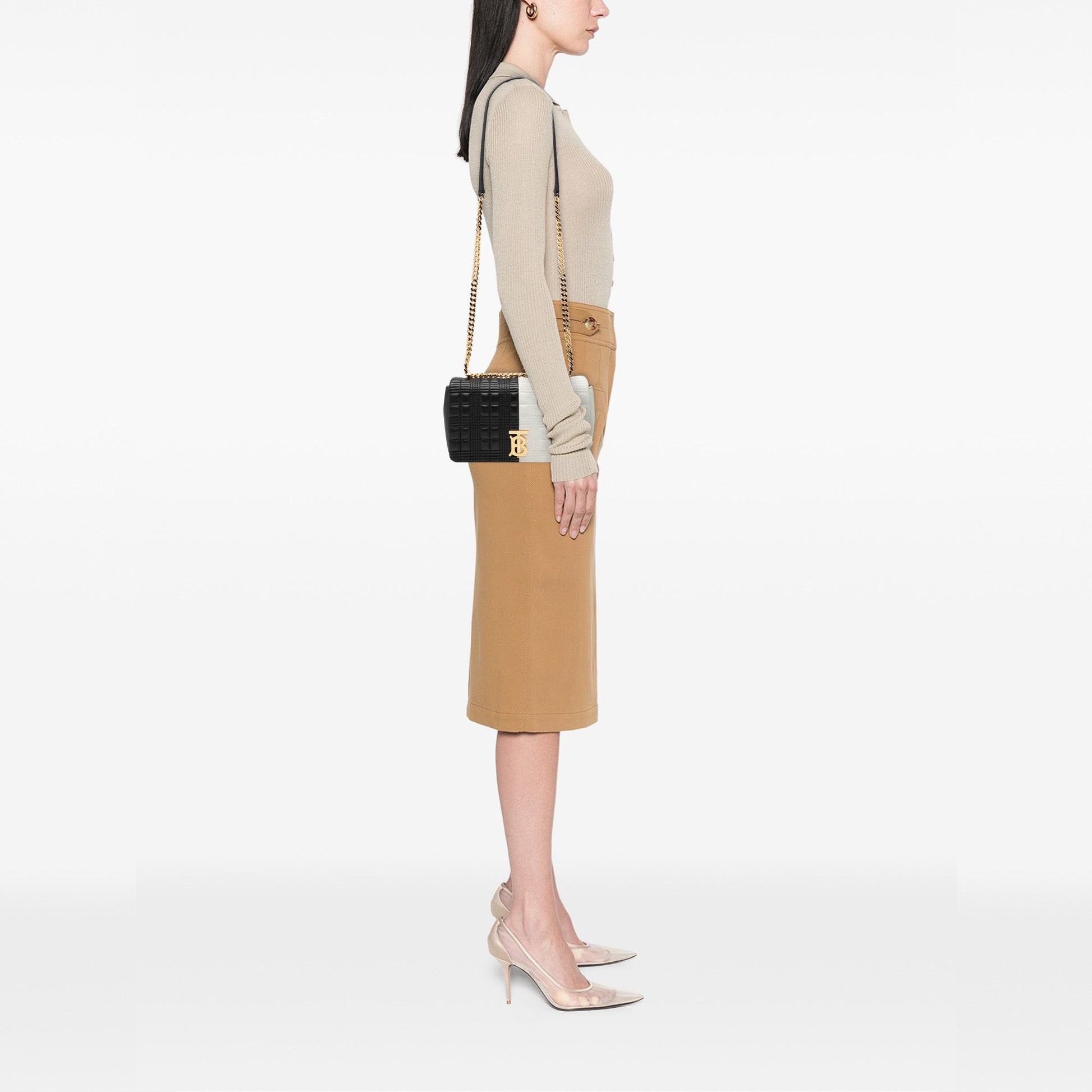 Burberry Small Bicolor Quilted Lambskin Lola Crossbody