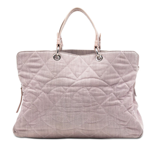 Chanel Large CC Quilted Denim Tote