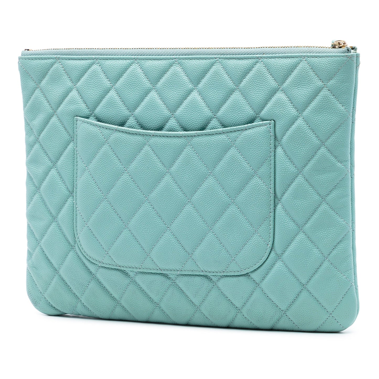 Chanel Medium Quilted Caviar O Case Clutch