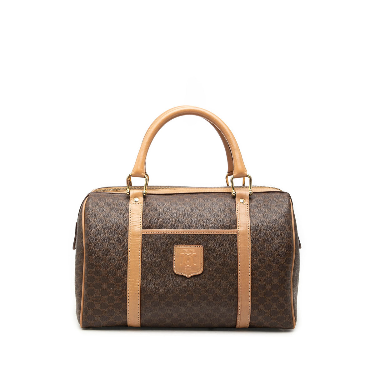Celine Macadam Coated Canvas Boston Bag