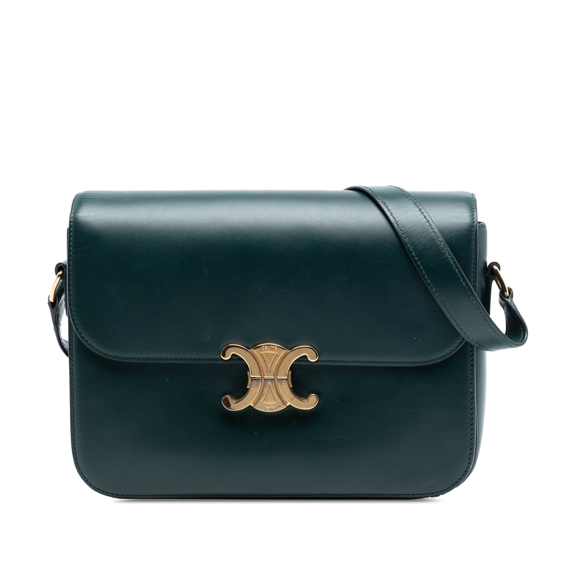 Celine Large Shiny Calfskin Triomphe Crossbody