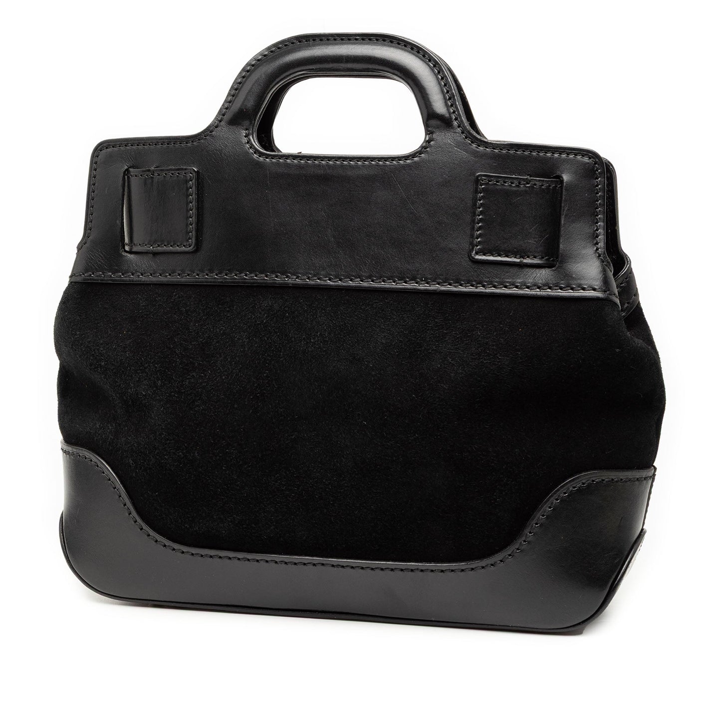 Ferragamo Suede and Calfskin Wanda Top Handle Bag