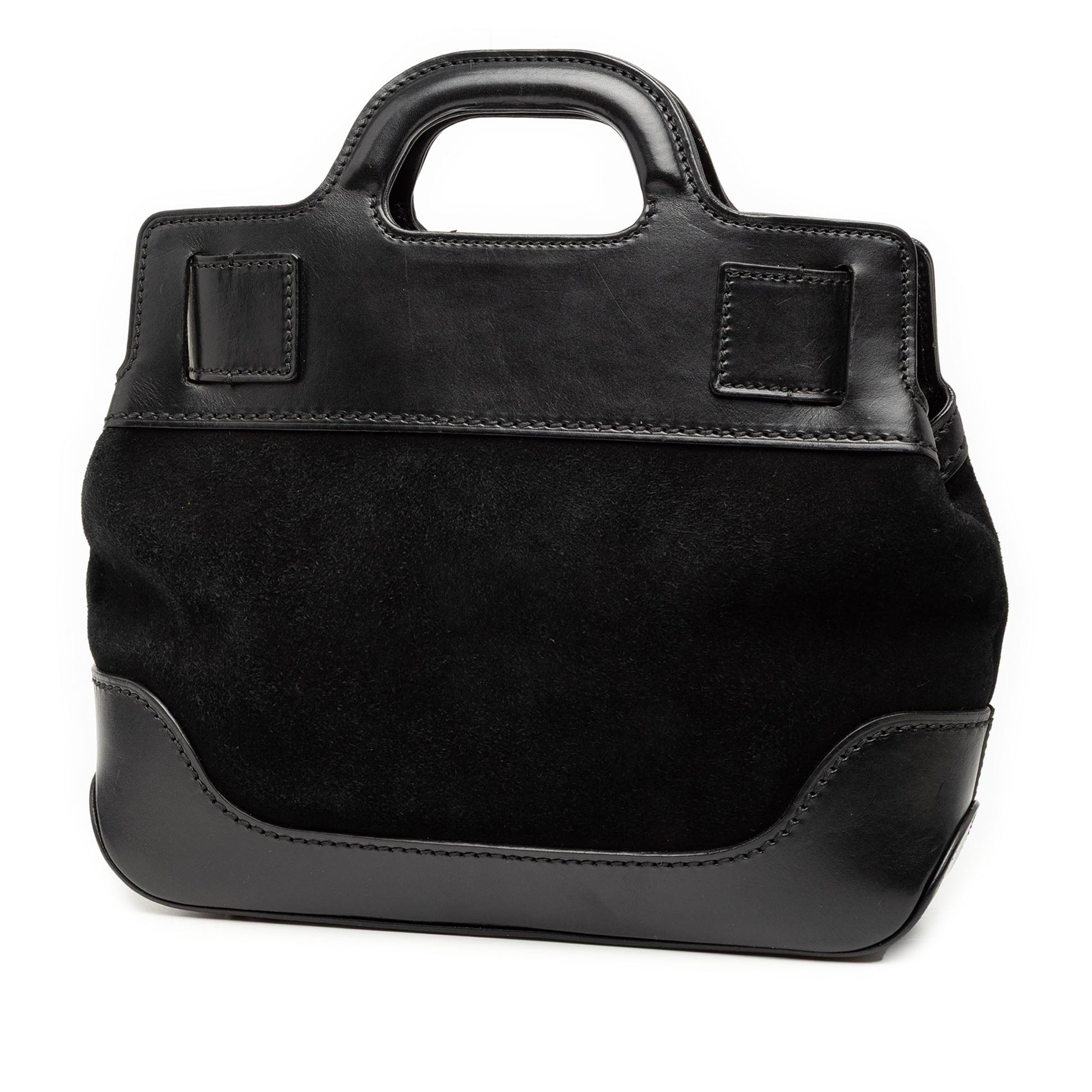 Ferragamo Suede and Calfskin Wanda Top Handle Bag