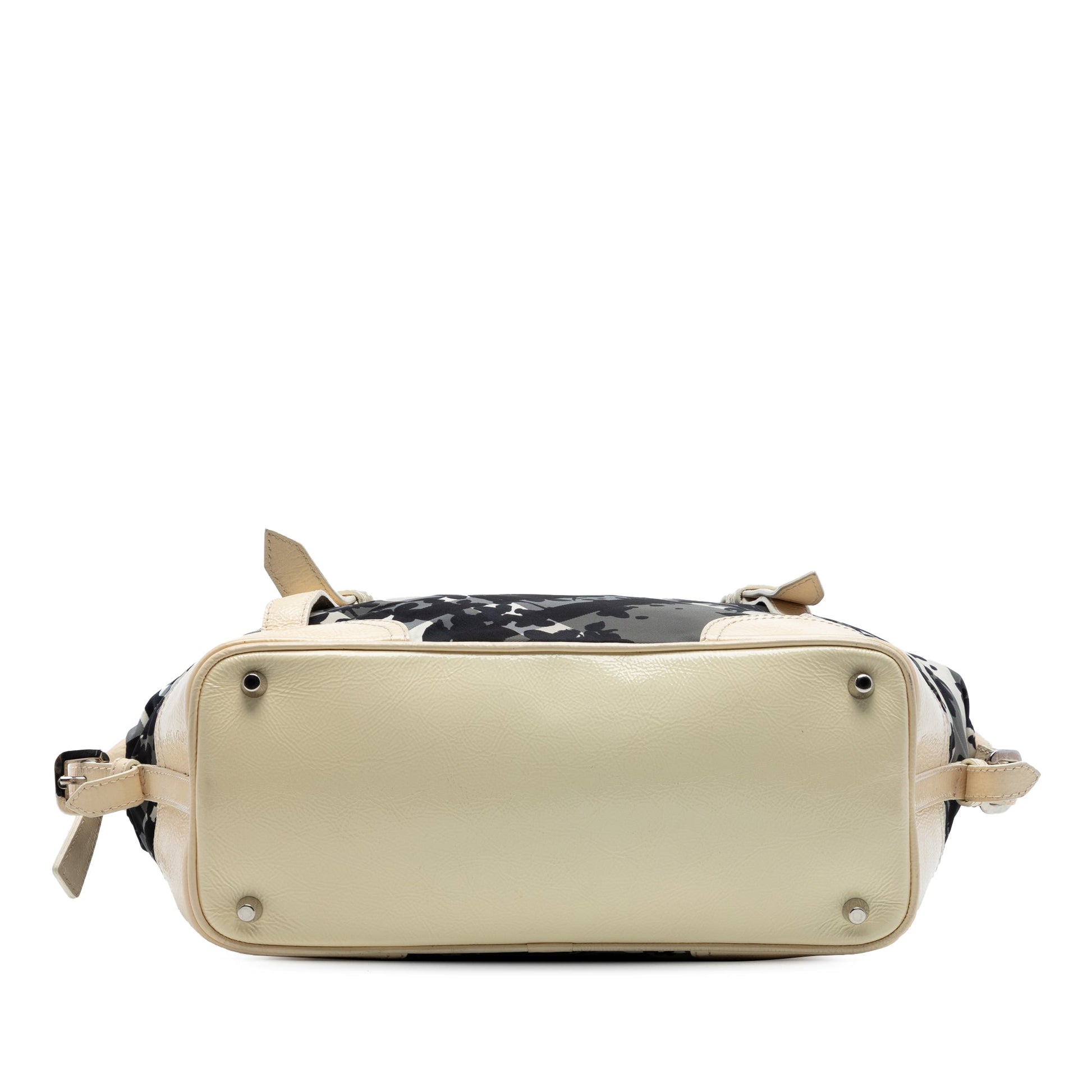 Burberry Floral Beat Check Nylon and Patent Foley Satchel
