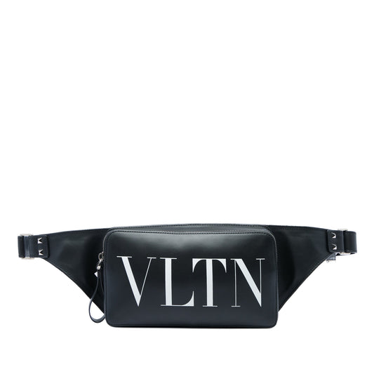 Valentino Leather VLTN Rockstud Belt Bag — Black