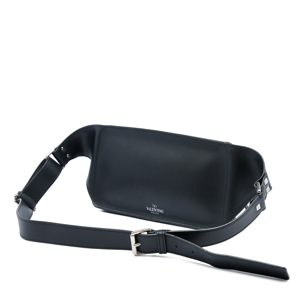 Valentino Leather VLTN Rockstud Belt Bag — Black
