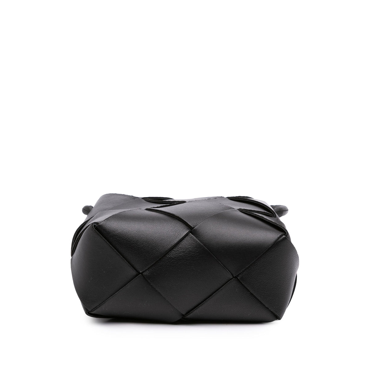 Bottega Veneta Mini Lambskin Intreccio Cassette Camera Bag — Black