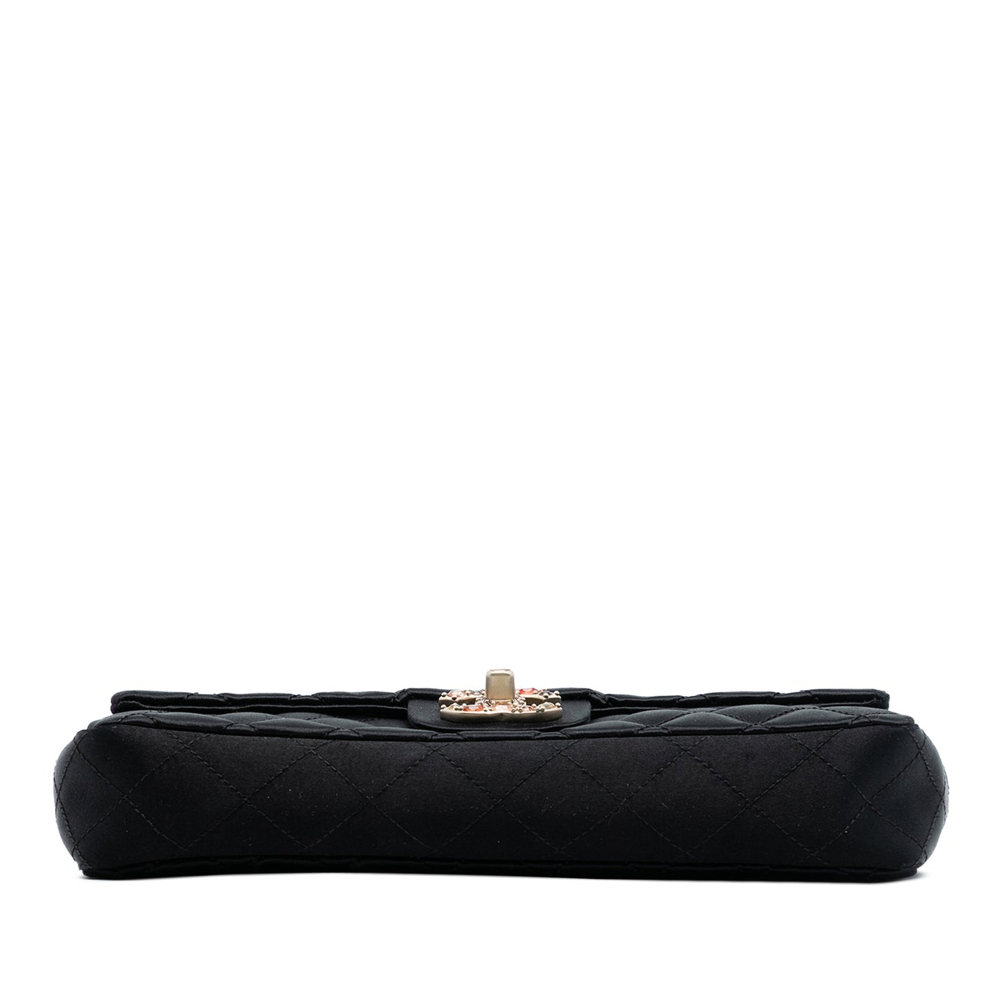 Chanel Quilted Satin Precious Jewel East West Flap
