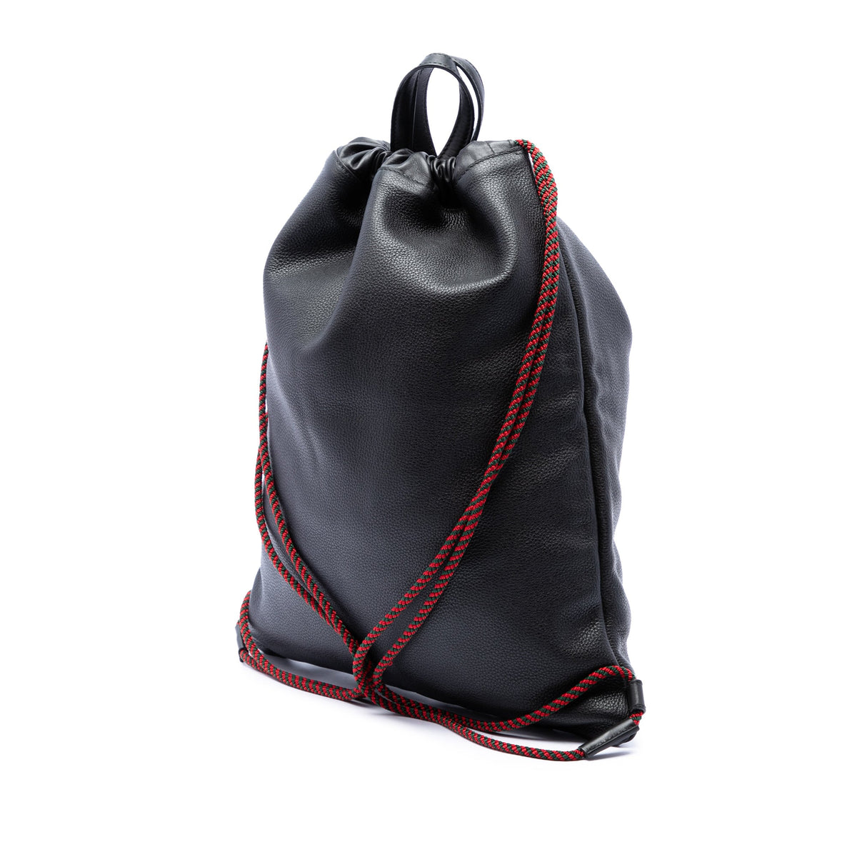 Gucci Grained Calfskin Web Logo Drawstring Backpack
