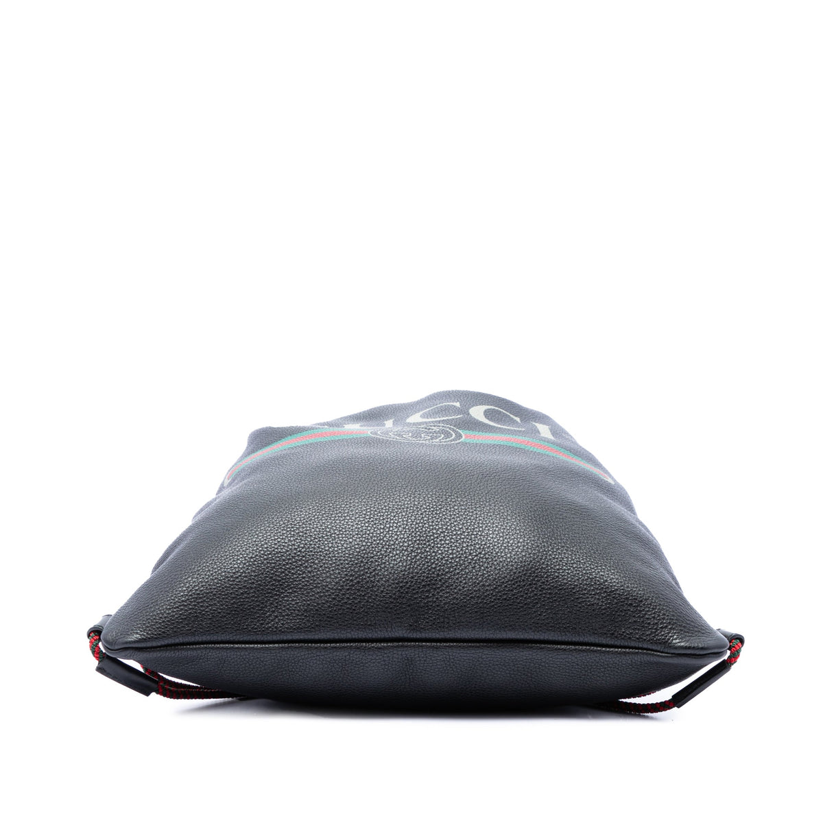 Gucci Grained Calfskin Web Logo Drawstring Backpack