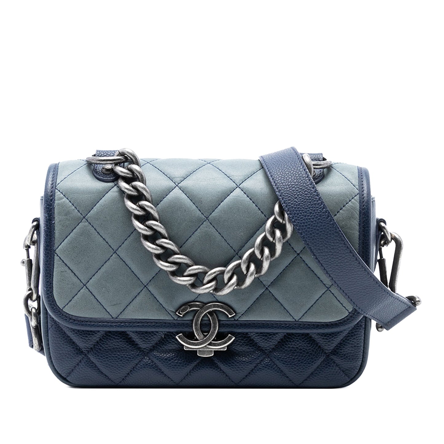 Chanel Small Quilted Iridescent Calfskin and Caviar Daily Carry Flap