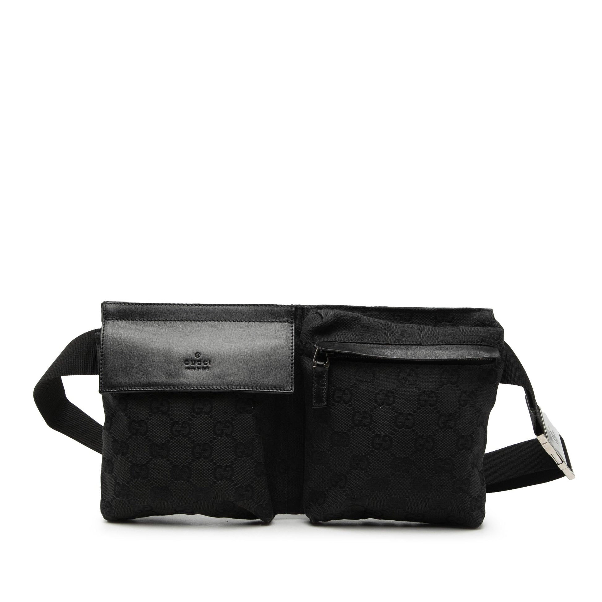 Gucci GG Canvas Double Pocket Belt Bag