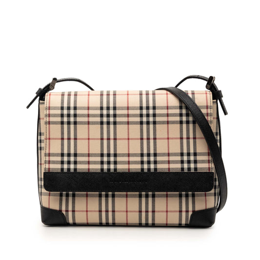 House Check Canvas Flap Crossbody
