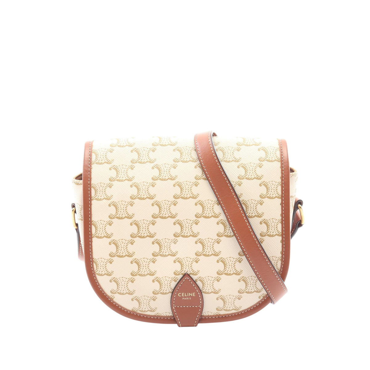 Celine Medium Triomphe Coated Canvas Folco Crossbody