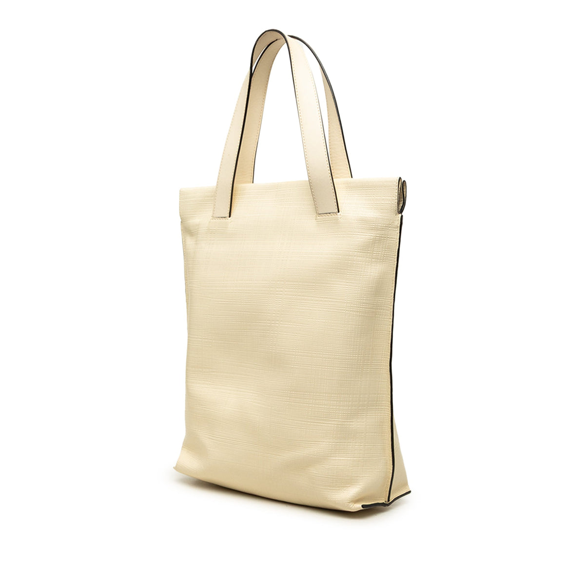 LOEWE Linen Embossed Calfskin Anagram Shopper Tote — Brown