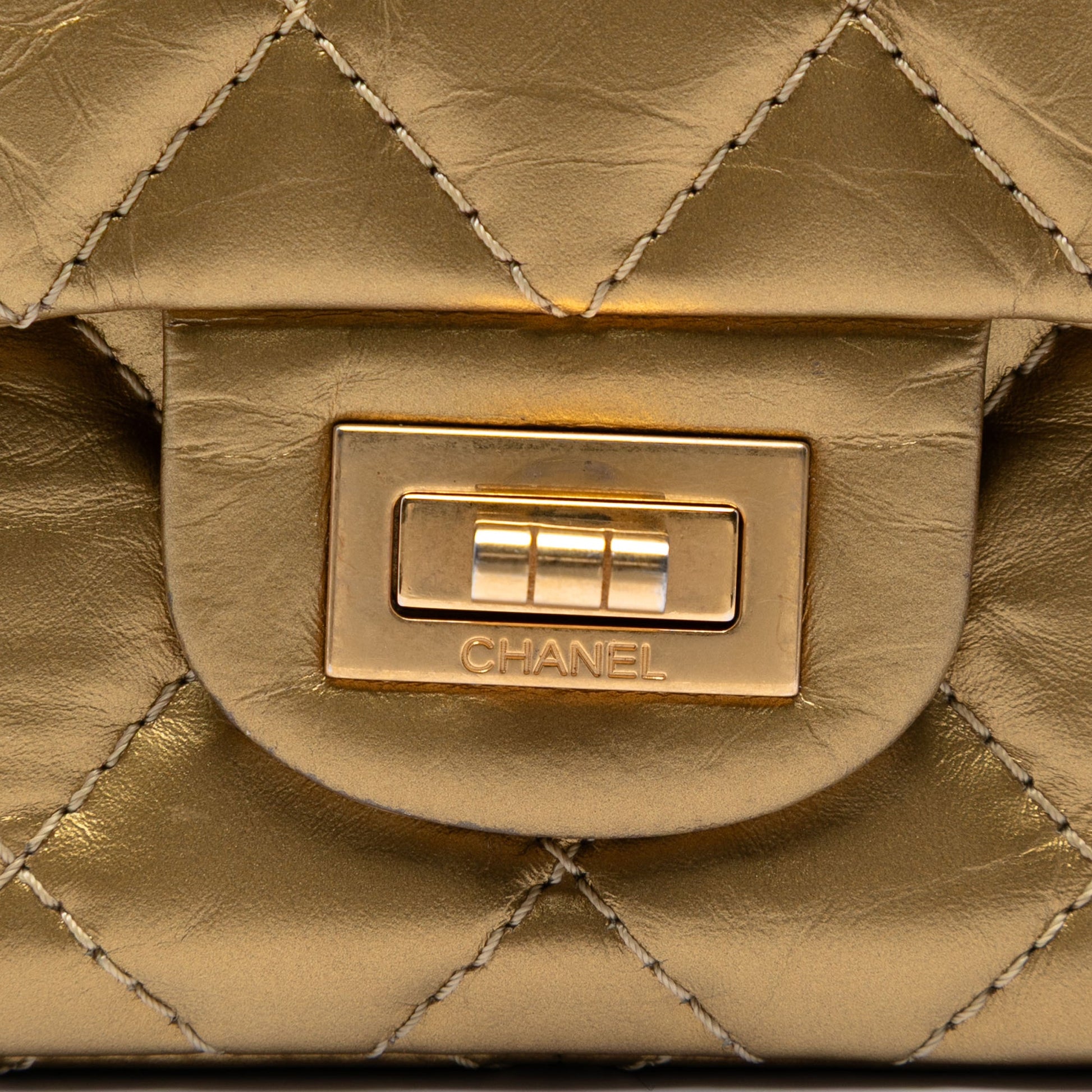 Chanel Quilted Metallic Aged Calfskin Reissue 2.55 Double Flap 226