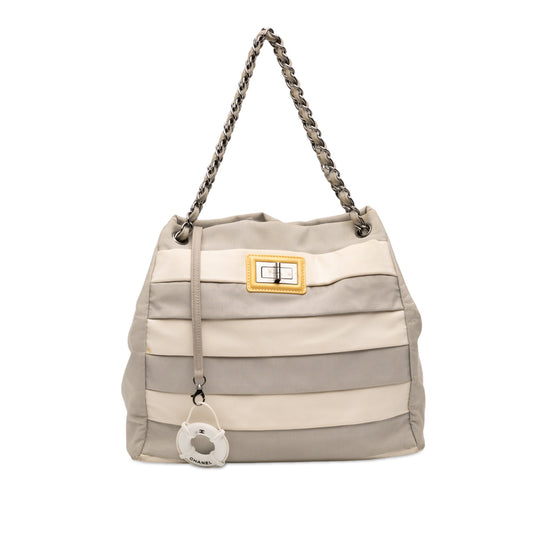 Chanel Bicolor Nylon Grosgrain Reissue 2.55 Shopping Tote