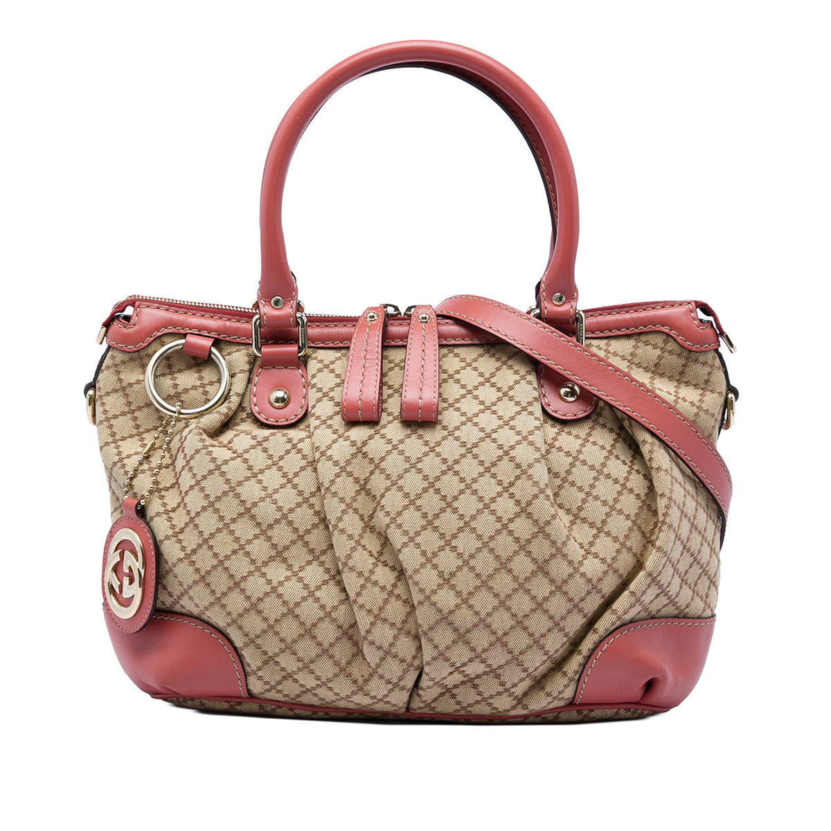 Gucci Diamante Canvas Sukey Satchel
