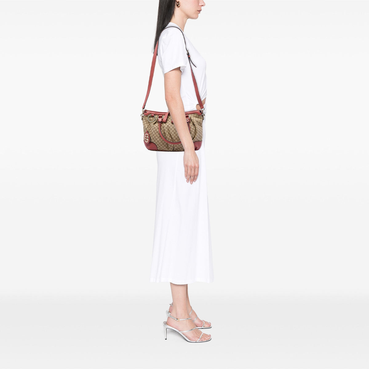 Gucci Diamante Canvas Sukey Satchel