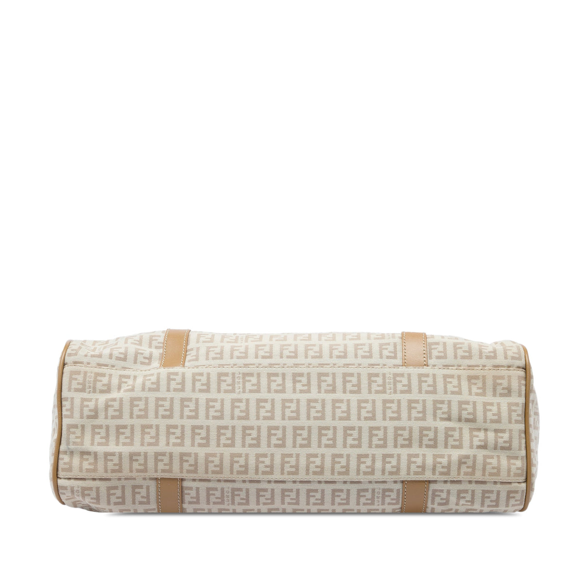Fendi Zucchino Canvas Shoulder Bag — Beige