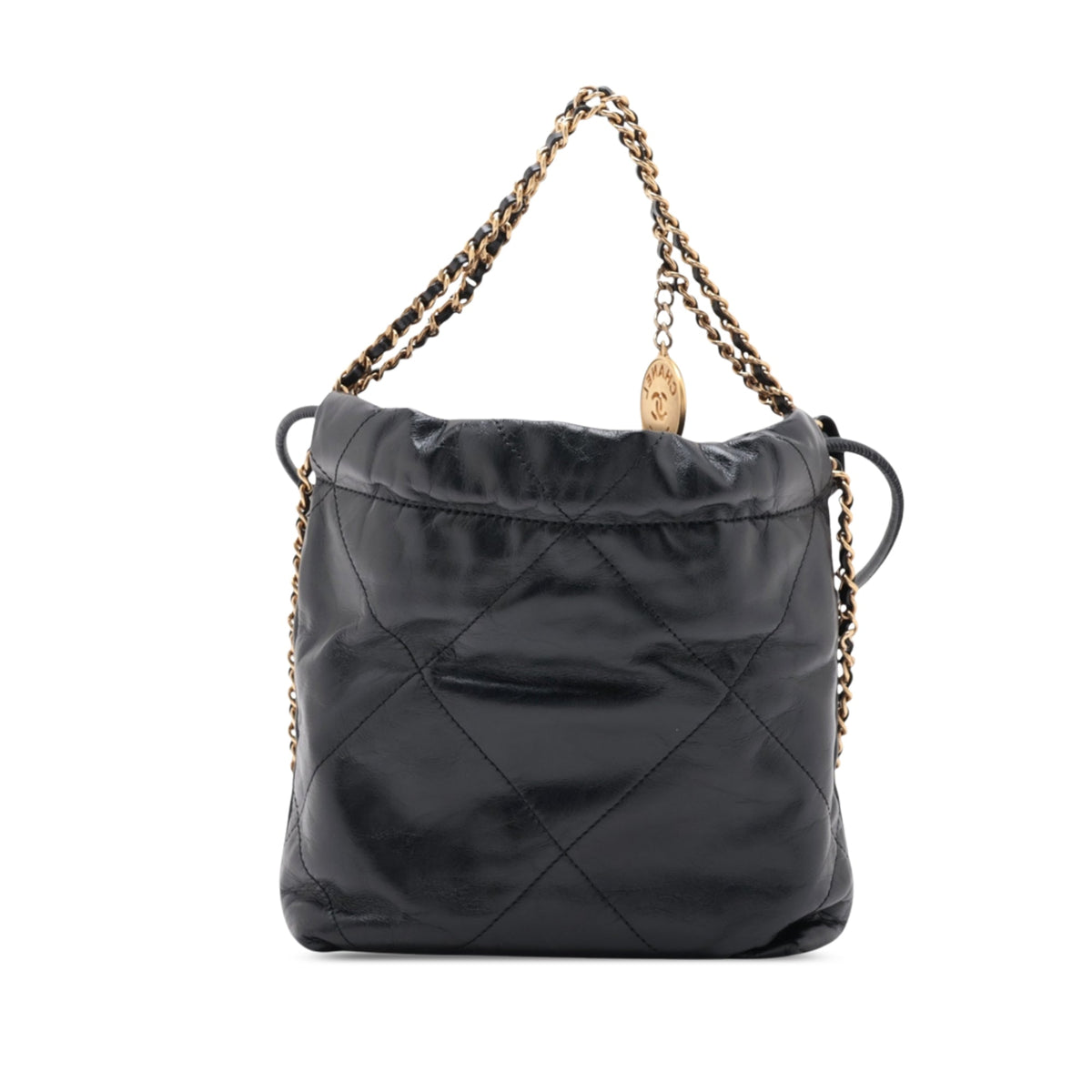 Chanel Mini Shiny Calfskin 22 Handbag — Black